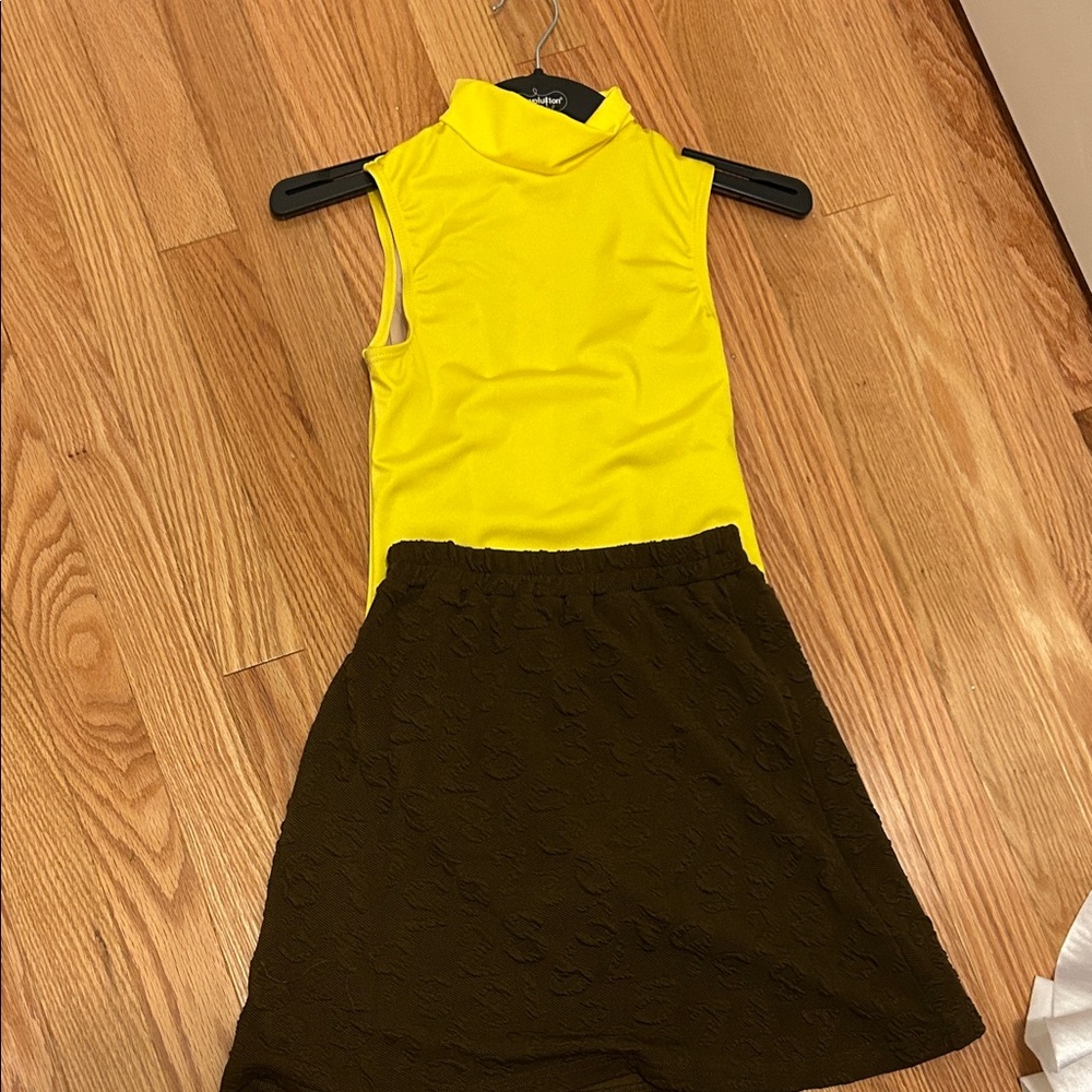Weissman Bright Yellow and Deep Brown Kids Dance Costume